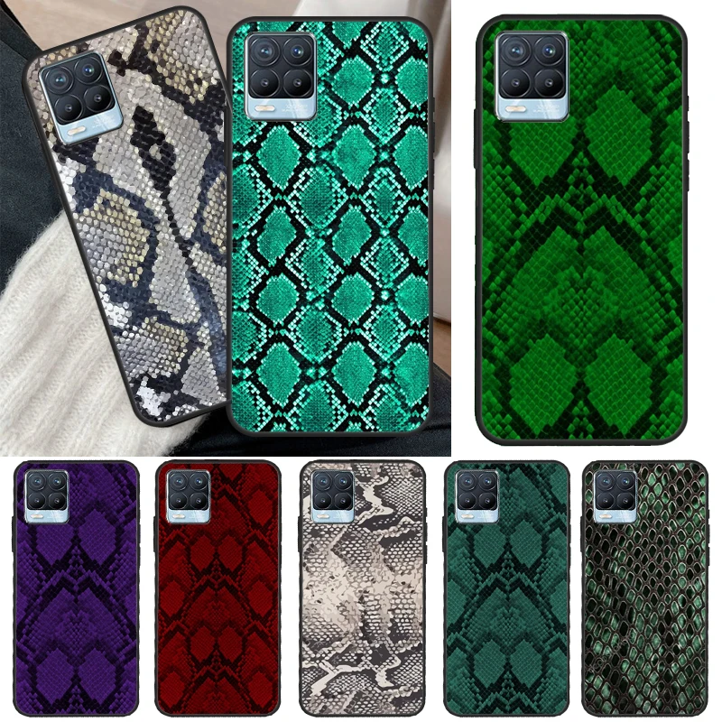 Python Snake Skin For OnePlus 10 Pro 9 Pro 8T Nord2 9R Case For Realme GT 2 Pro 7 8 GT Neo2 9i 8i C21 Coque