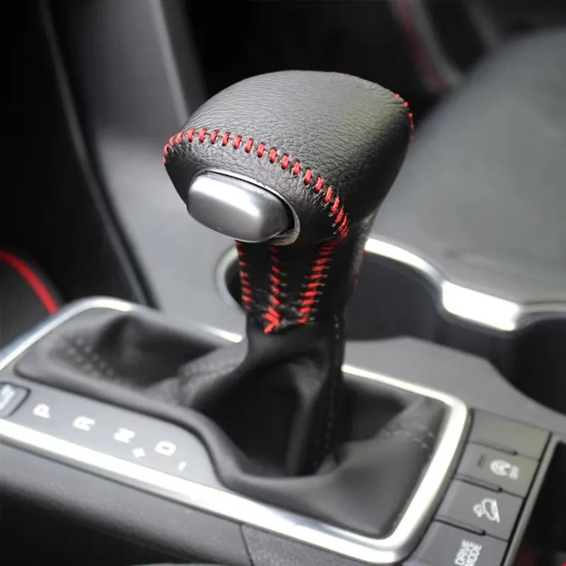 

For Kia Rio 4 K2 Sportage 4 Optima K5 Niro 2013 2014 2015 2016 2017 2018 Leather Car Gear Gear Shift Knob Head Cover Accessories