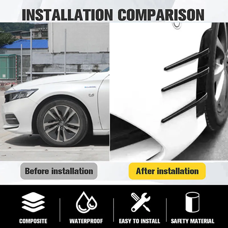 Universal ABS Car Side Air Outlet Simulation Stickers Anti-Scratch Anti-Collision Fender Decorative Decals For Vehicles