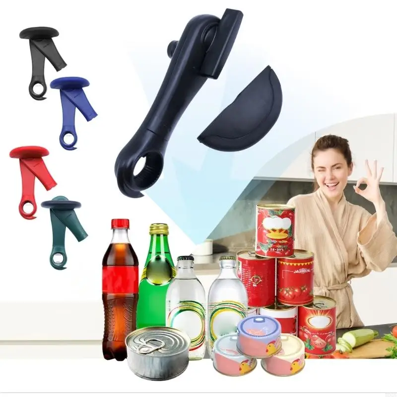 Ergonomic Handheld Can Opener highlighting Large Knob And tight hold For Easy Safe Opening Of Jars And Bottles B03E