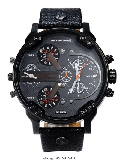 Reloj de moda de cuarzo para hombre, estilo hipster europeo y americano, con esfera grande, informal, DZ7333