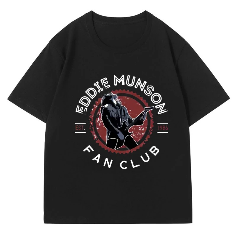 2026 Hip Hop Eddie Munson Fan Club Merch T Shirt Men Women Clothes Demogorgon Cannibal Flower Monster T-shirt Short Sleeve Stree