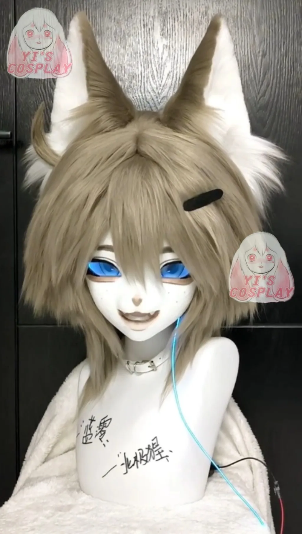 

Yis косплей на заказ пушистая голова голова кигуруми косплей Kemono Fursuit гарнитуры ручной работы Beast индивидуальный меховой костюм Kemono голова