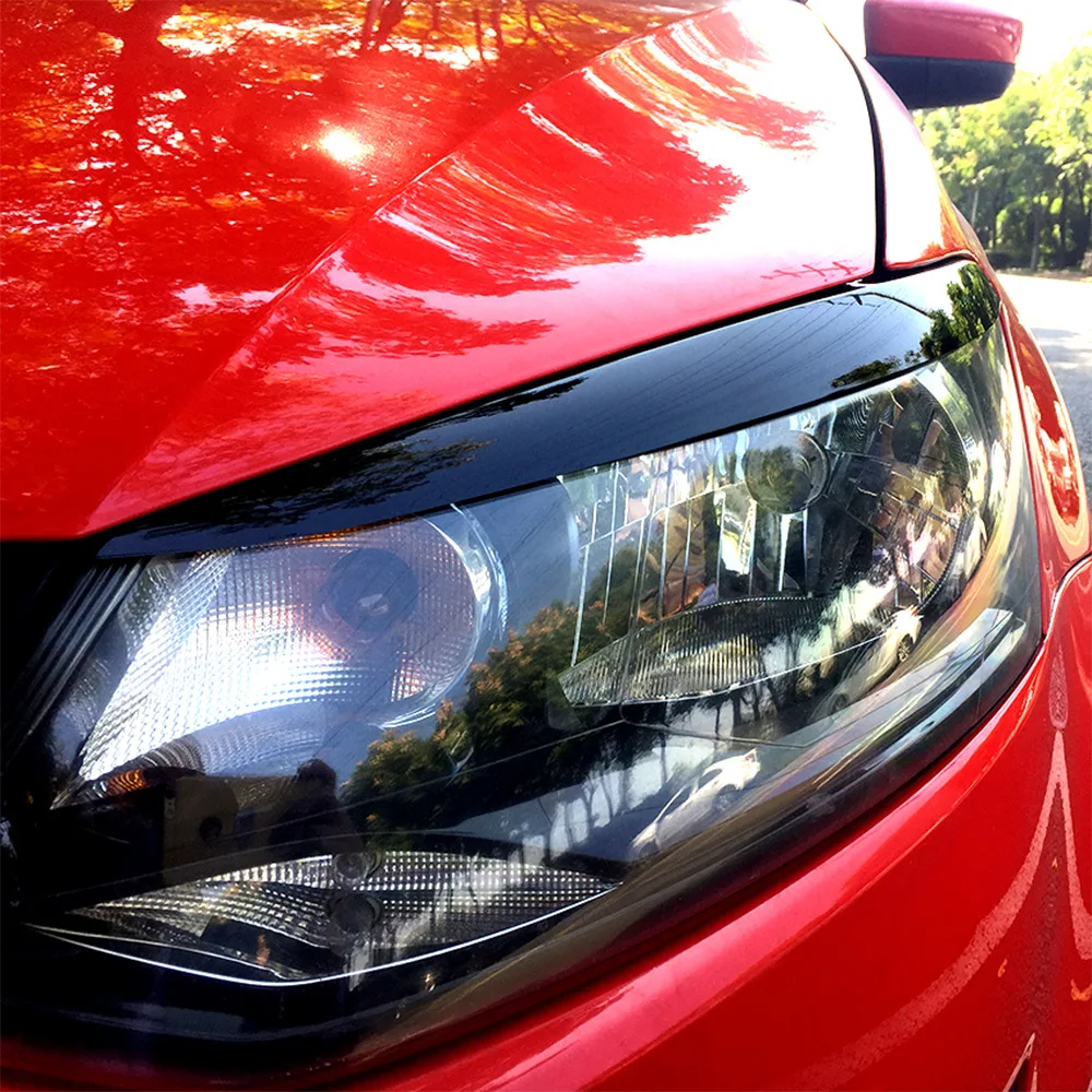 For VW Polo Mk5 6R 6C 2010 2011 2012 2013 2014 2015 2016 2017 Car Eyelid Front Headlight Eyebrow Cover Eye Lid Trim Sticker