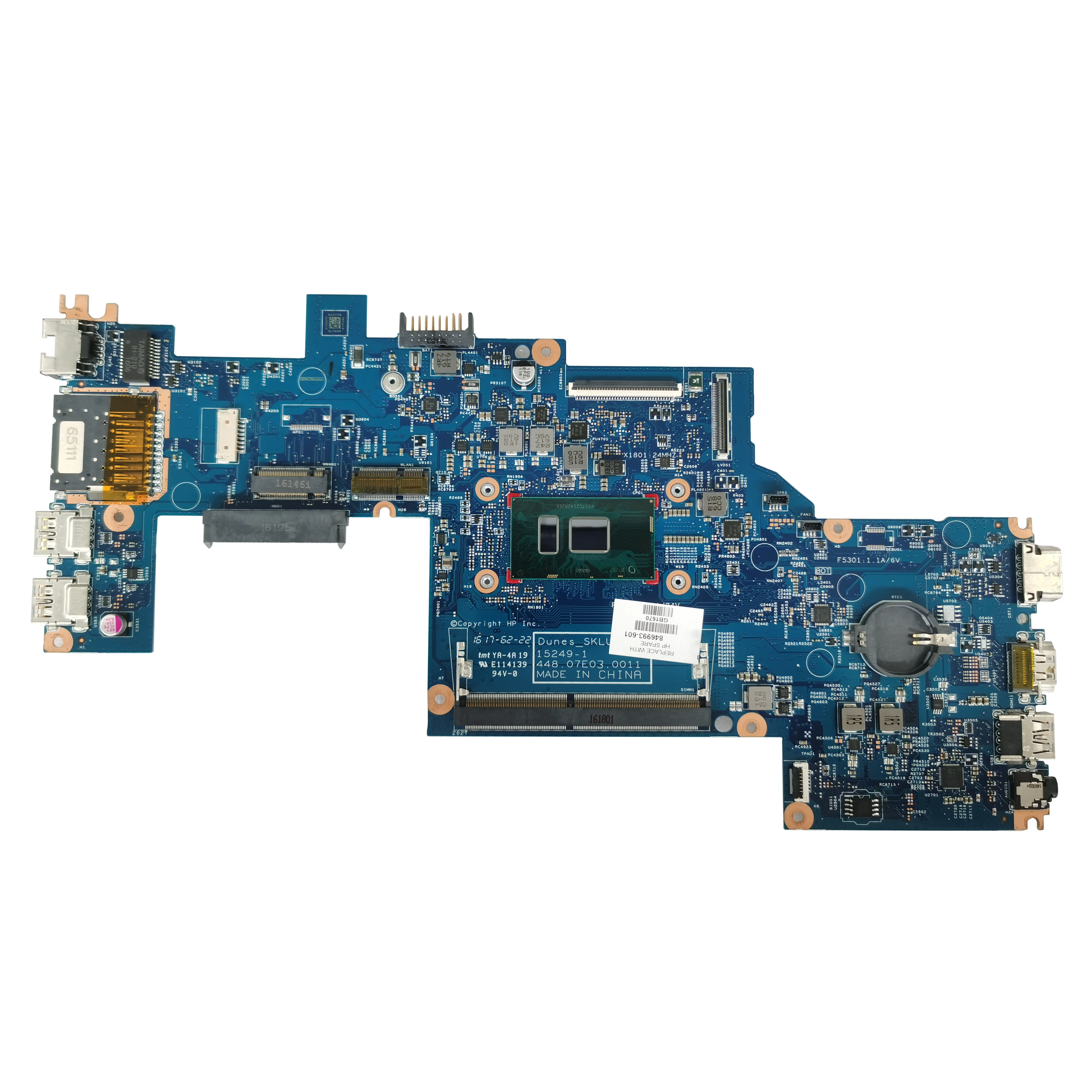 Placa base usada para HP ProBook 11 EE G2, 846993-001, 846993-601, con 4405U DDR4 15249-1, 448.07E03.0011, 100% probado