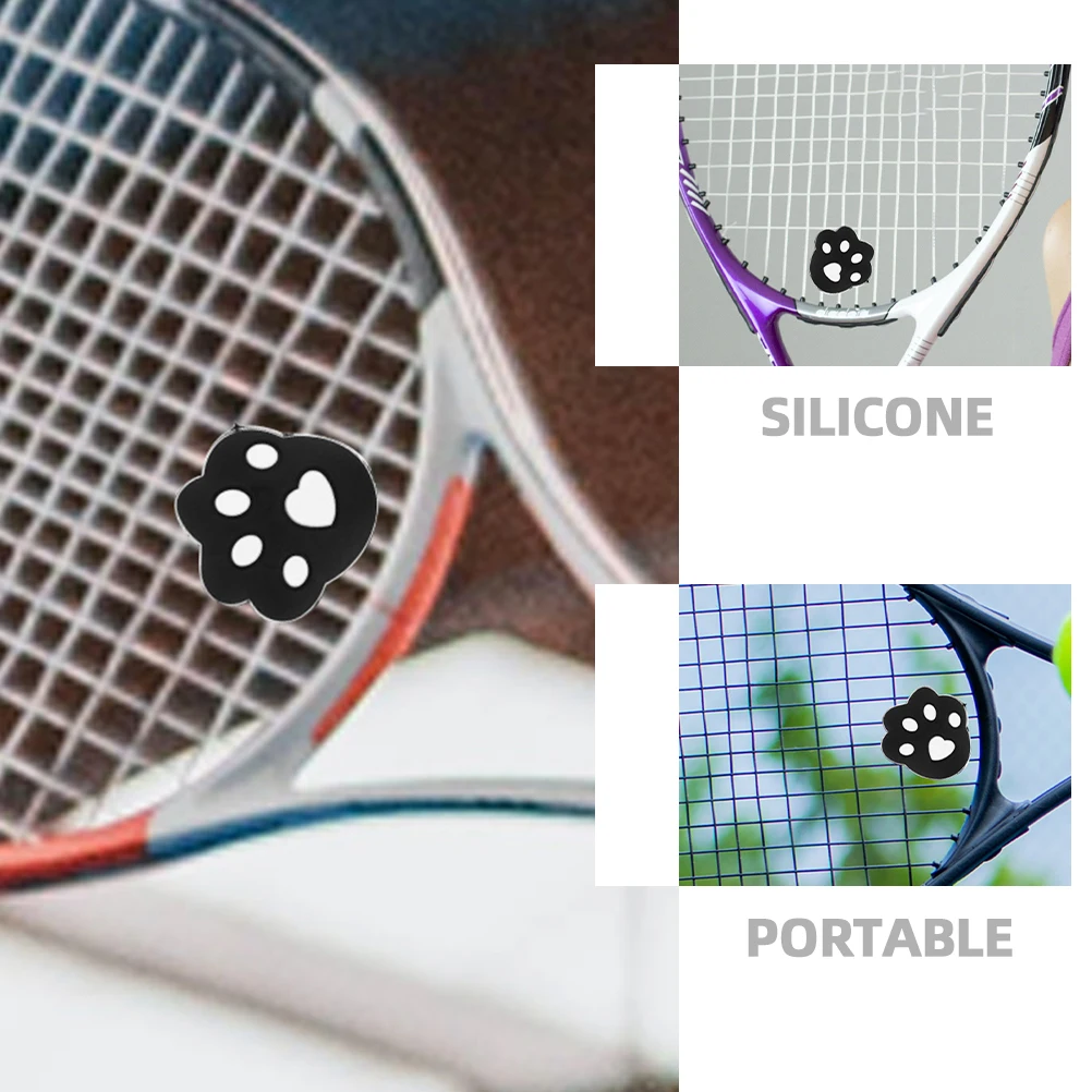

4 Pcs Tennis Racket Shock Absorber Black Long Dampener Shape Vibration Damper Racquet