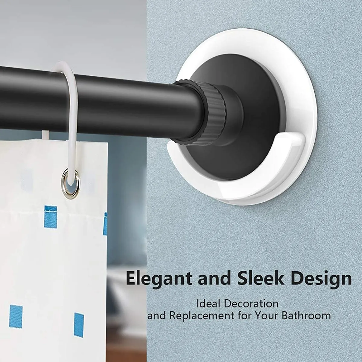 Strong Curtain Rod Bracket Holders Hooks Self-adhesive Adjustable Wall Curtain Fixed Clip Hanging Rack Hook Bathroom Accessories
