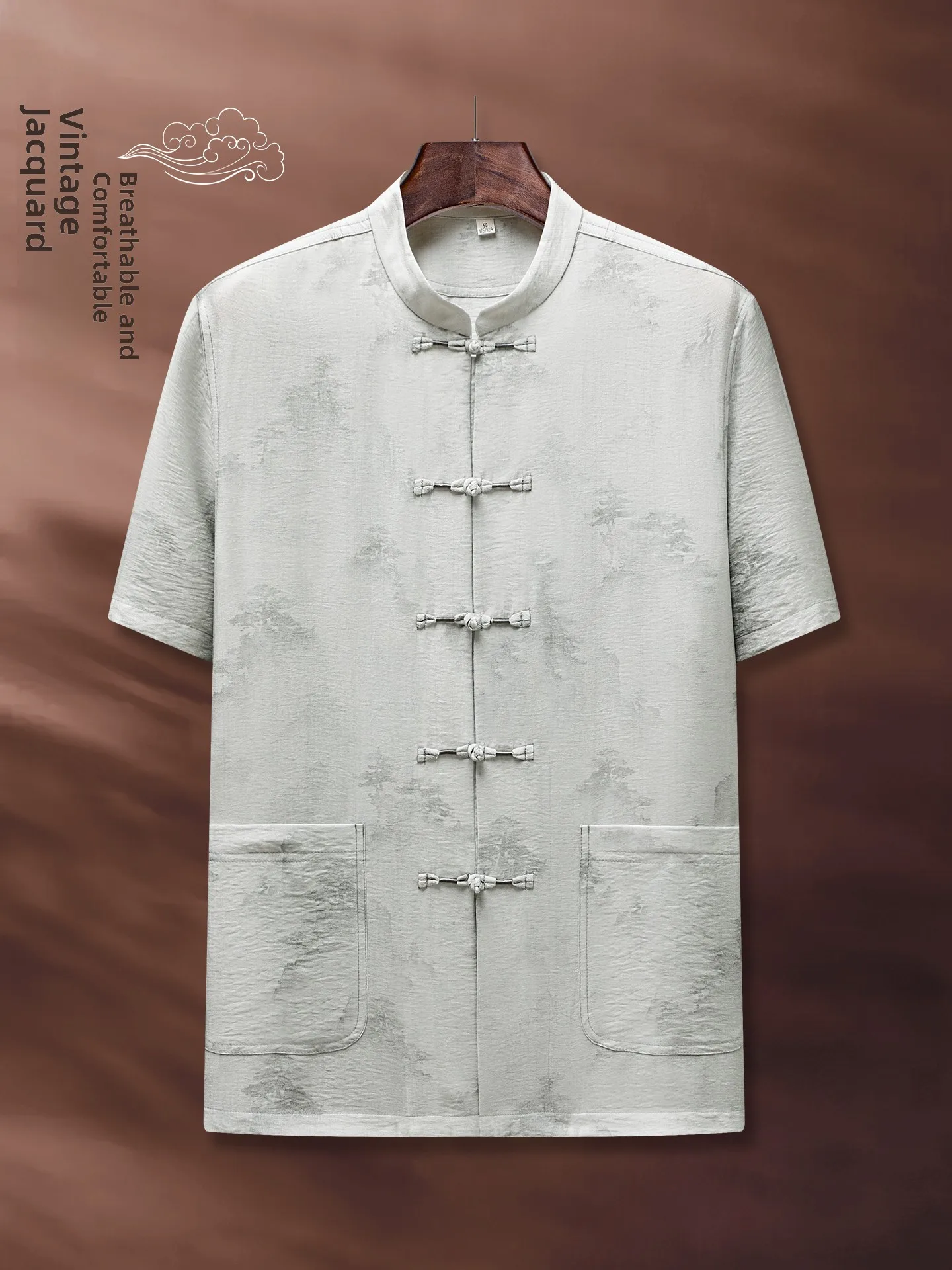 chinese-style-short-sleeve-stand-collar-men's-casual-tang-suit-summer-fashionable-dad-grandpa-clothing-comfortable-breathable