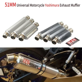 51mm Universal Motorcycle Escape Exhaust Muffler Escape Pipe 310 370 440 mm Pipe For 100cc-1000cc ATV GP Scooter FZ6 Scooter