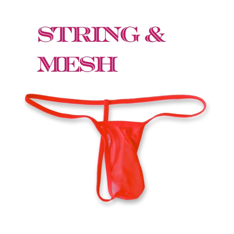 Men's Sexy Underwear, Ice Silk Cool Thongs & G-strings, Mesh Breathable Comfy High Elastic Thongs Underpants, Tanga Thongs