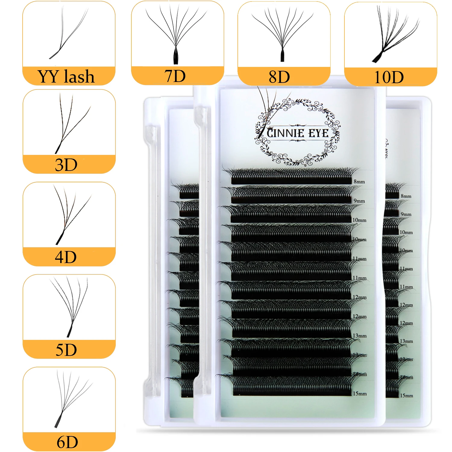 

5DW Eyelash Extension 4D/6D/8D W Shape Premade Volume Lash Fans YY False Eyelash 3D Individual Cluster Natural Hair DIY Logo