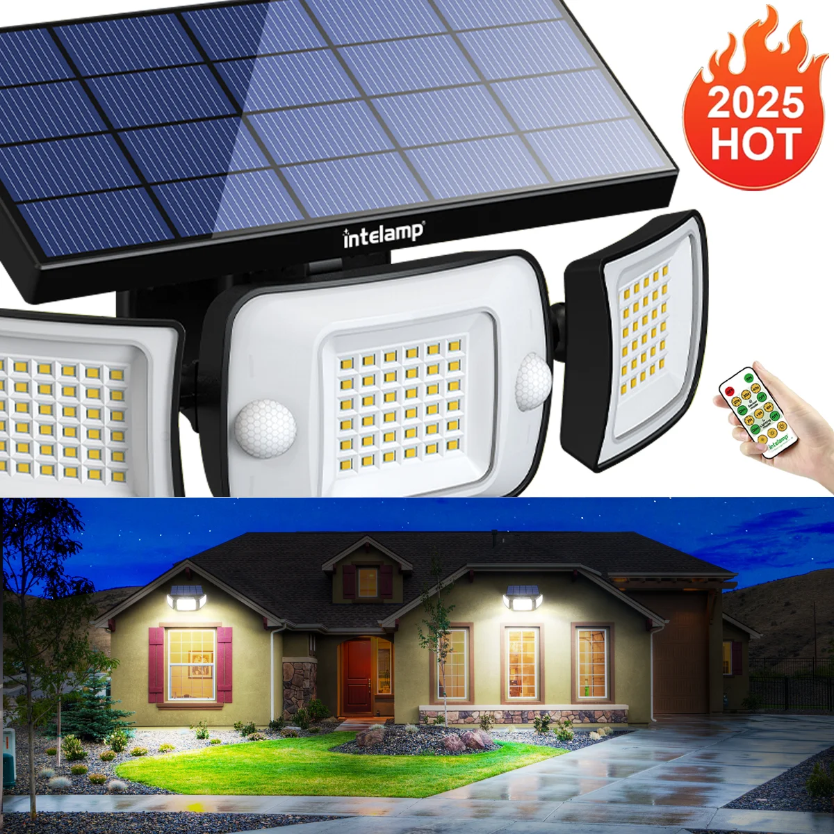 

Solar Lights Outdoor with 3 Modes Motion Sensor Super Bright Wall Lamp IP65 Waterproof Street Light for Garden Yard Path Garage