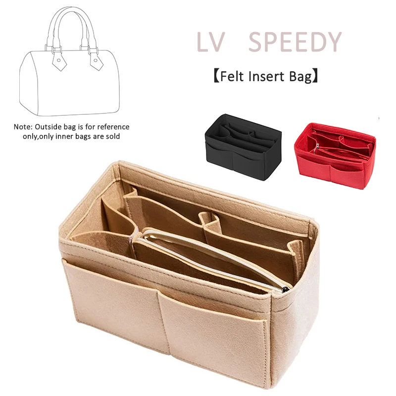 EverToner для LV Speedy 25, 30, 35, сумка-вставка из фетровой ткани с застежкой-молнией, косметичка, дорожная женская сумка-вкладыш