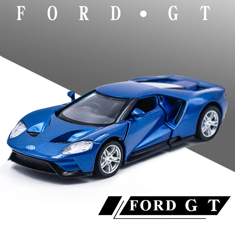 Coche deportivo FORD GT 1:36, modelo de coche de aleación fundido a presión y vehículo de juguete, modelo de coche de simulación de Metal, colección extraíble, juguete para regalo para niños
