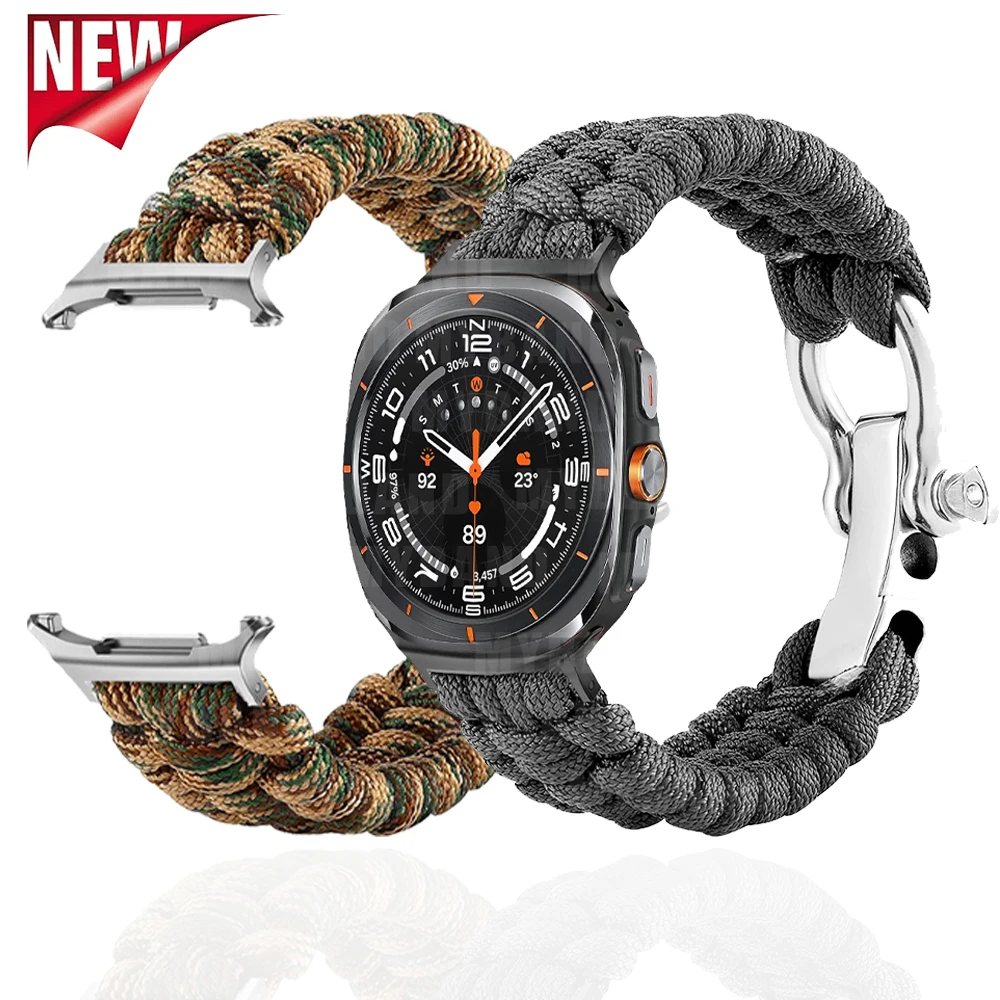 Pop Bracelet For Samsung Galaxy Watch Ultra Band 47mm Sports Nylon Rope Correa Galaxy Watch Ultra 47mm Strap Nylon Band Accessor