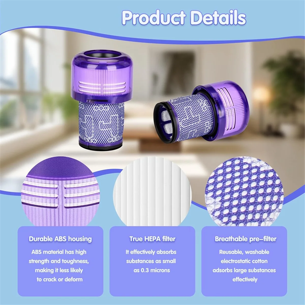 FZFZ Hepa フィルター交換用 V12 Detect Slim Absolute V12 Detect Slim 掃除機交換部品 971517-01