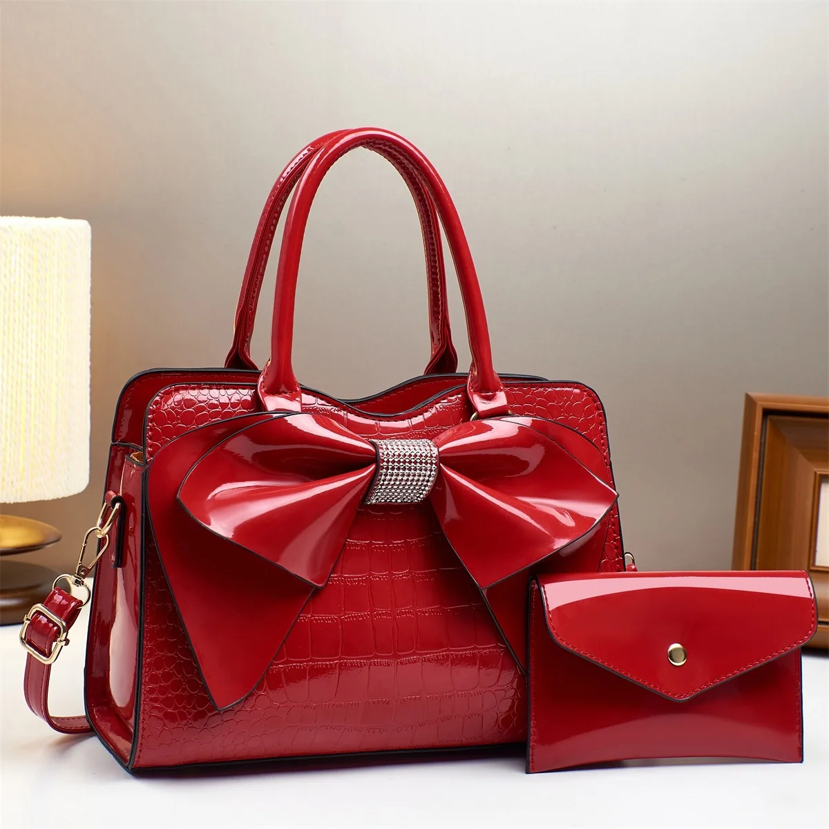 New Women's Shoulder Bag Bow Fashion Women's Handbag 2-piece Set High-quality Personality Casual Women's Bag Large Capacity