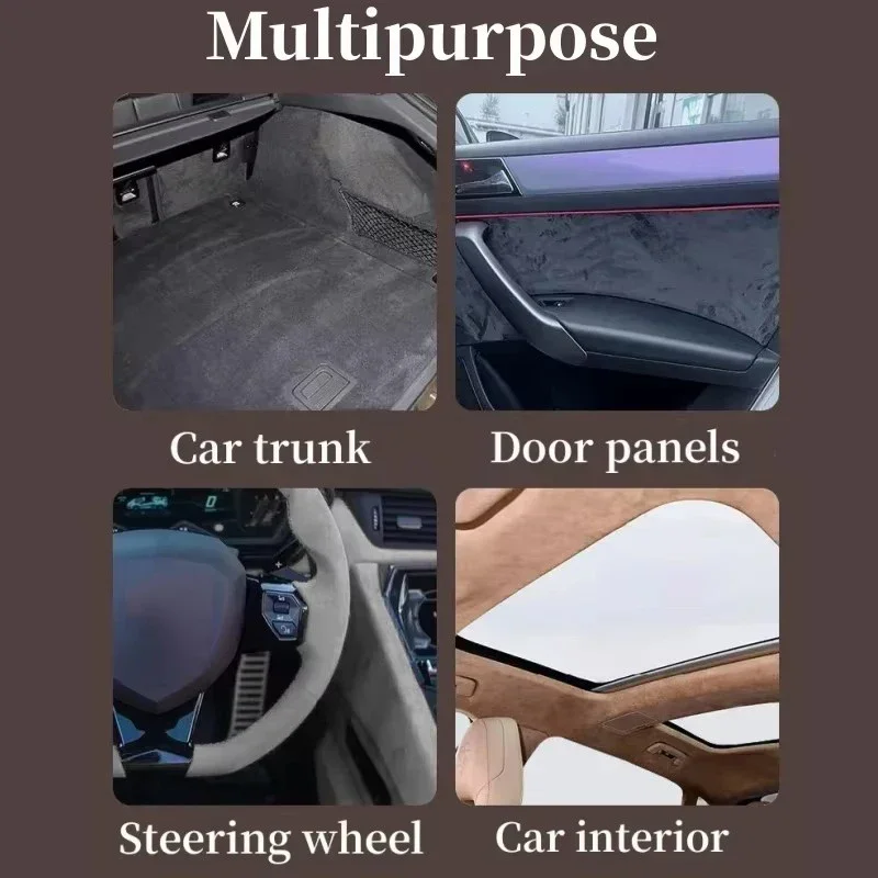 Meetee Car Interior Decor Synthetic Leather Suede Self-adhesive Fabrics Velvet Elasticity Repair Patch Stickers Cloth Patchwork