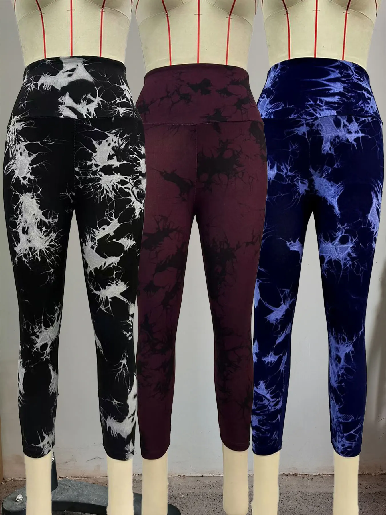 

3 Pack Super Soft High Waisted Tie Dye Print Sport Biker Shorts for Women No See Through Yoga Push Up Gym Fitness Shorts