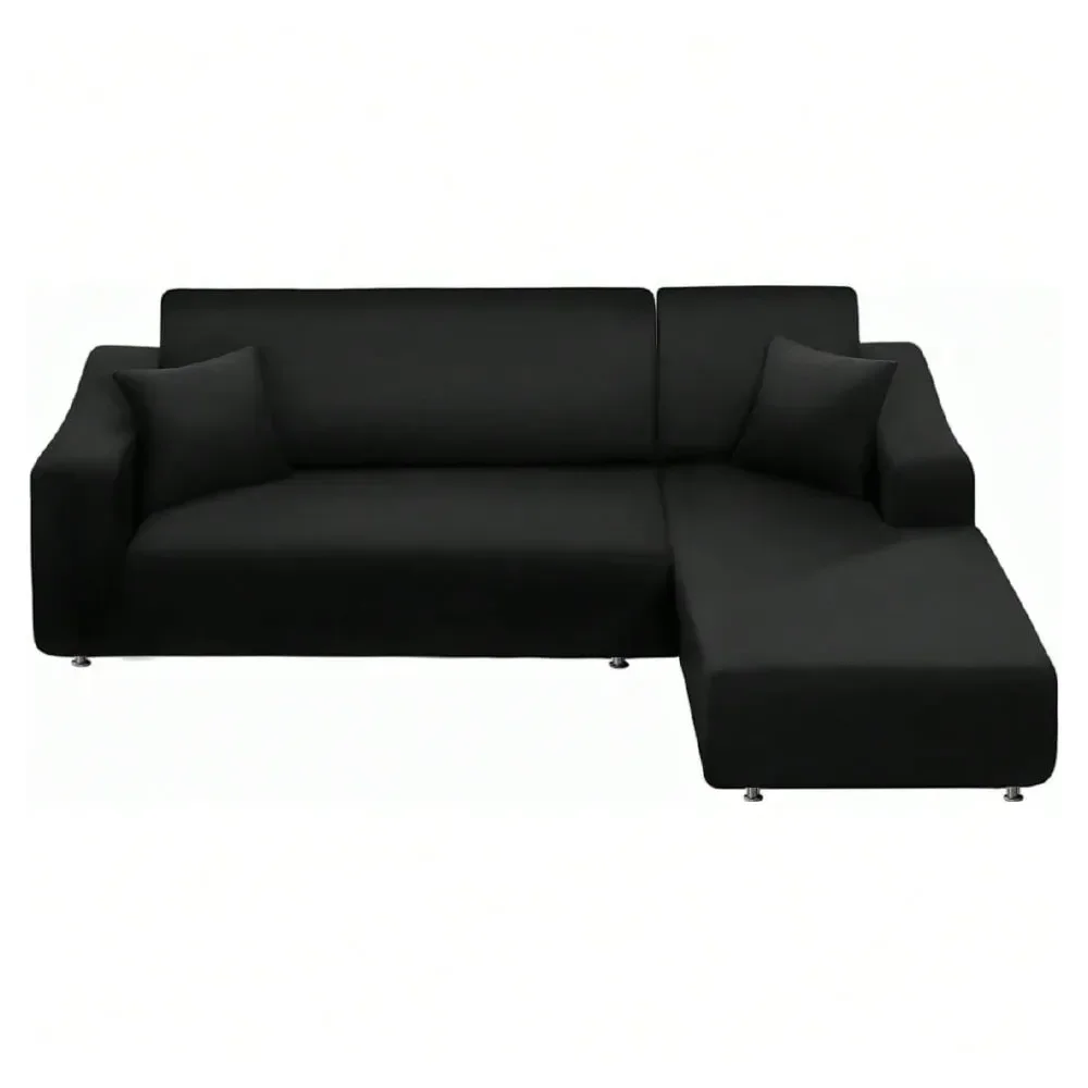 

Cover L Shape 2 Pieces Sofa Cover Soft Stretch Slipcovers With 2pcs Pillowcases Furniture Protector Sectional Couch Covers 3 Se