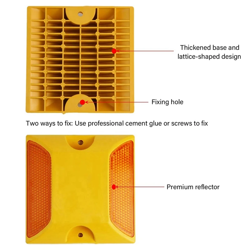Светоотражающий маркер BAAG-Road, двухсторонний светоотражающий маркер для тротуарной плитки, пластиковый маркер для асфальтовых шпилек-10 шт.
