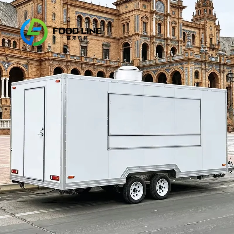Profitable Fully Equipped Mobile Kitchen Street Food Cart Fully Equipped Vending Trailer for Coffee Pizza Ice Cream BBQ Cart