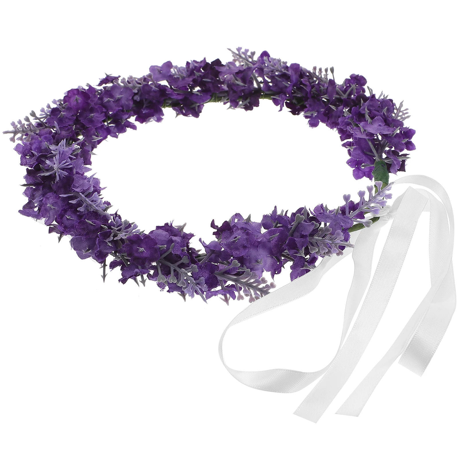 

Floral Headband Lavender Flowers Hair Accessories Wedding Party Prom Photoshoot Elegant Style Soft Cloth Bright Color
