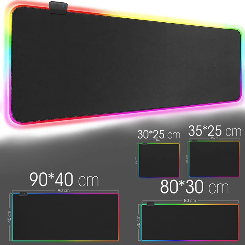 

LED Light Mousepad RGB Keyboard Cover Desk-mat Colorful Surface Mouse Pad Waterproof Multi-size Gamer Non-Slip Computer Mice Mat