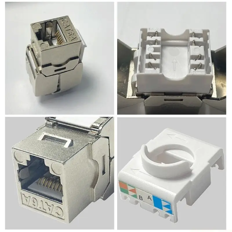 Strong Zincs Metal RJ45 Keystones Plugs Cat6A Masked Coupler For Ems/RFI Reduction