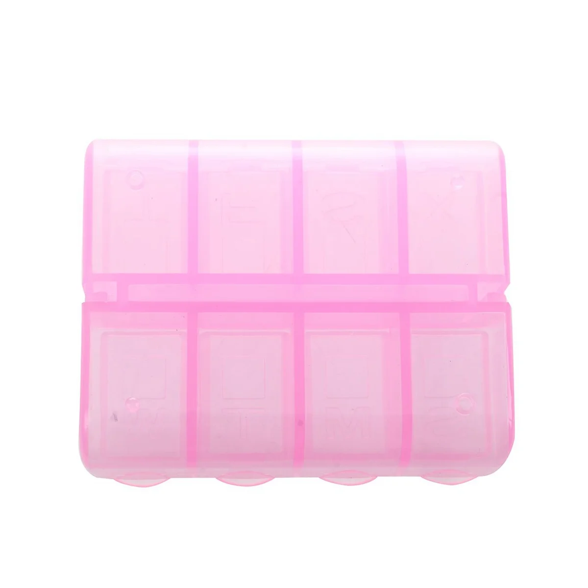 ABWR-4X プラスチック長方形 8 コンパートメント 7 日間薬ピルボックス ピンク