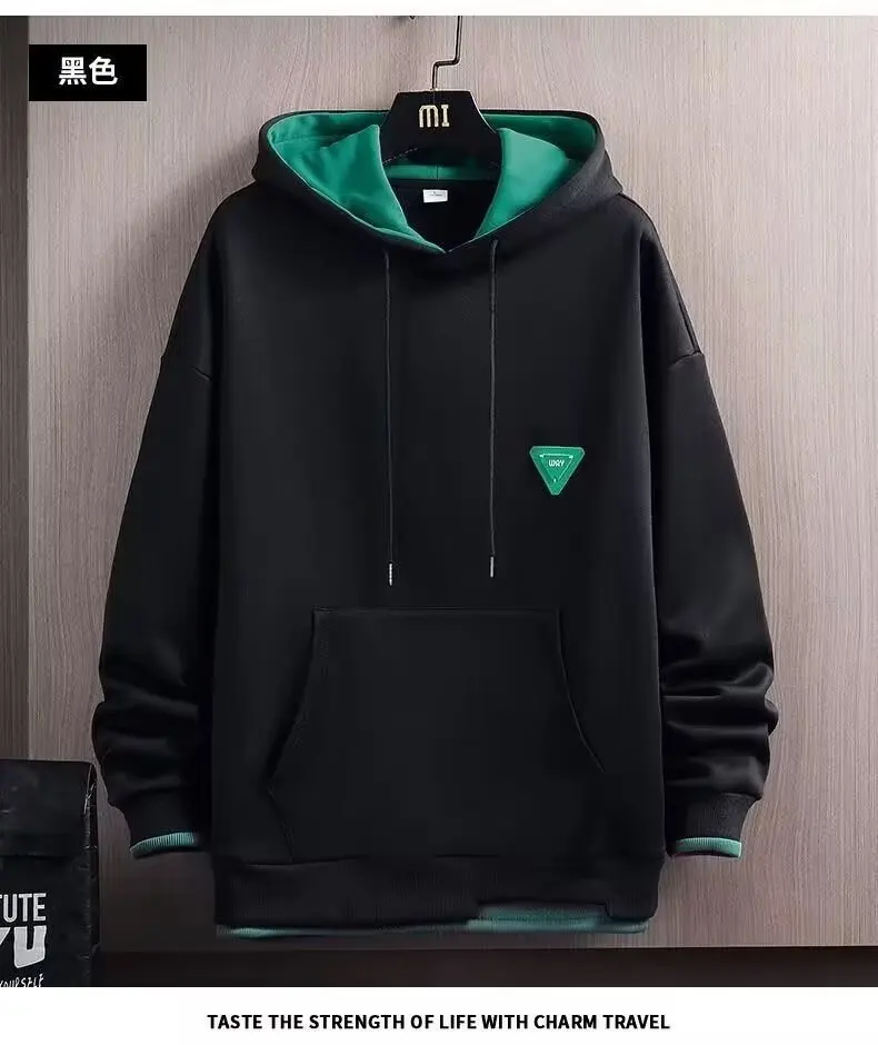 Mens Velvet Hoodie Oversized Soft Plush Spring Autumn Warm Long Sleeve Hooded Sweatshirt Cozy Casual Streetwear Lazy Fit