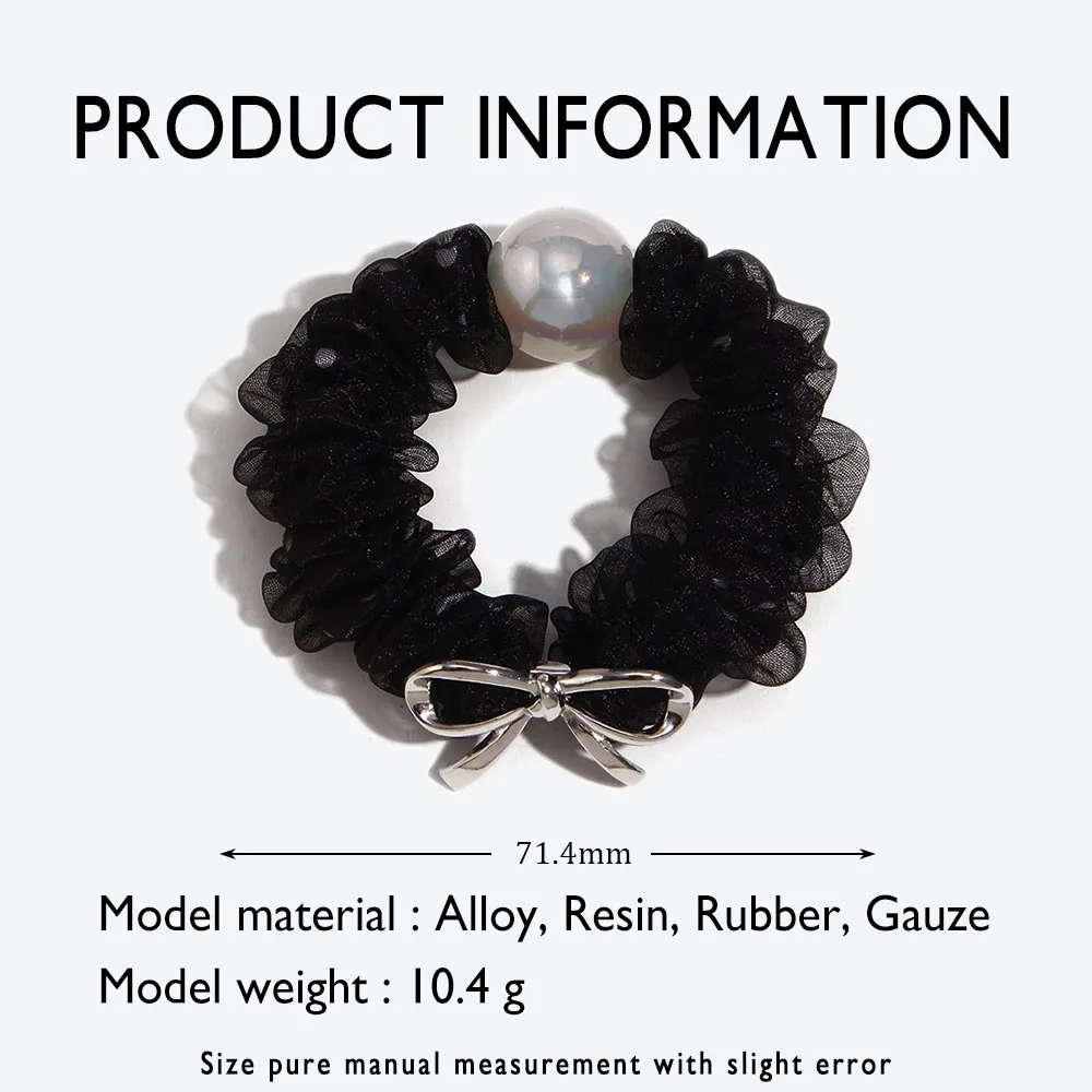 AuraVita Gaze Dot Bow Hohe Elastizität Scrunchies Haarseil Casual Party Minimalistisches Haargummi Damen Eleganter Haarschmuck