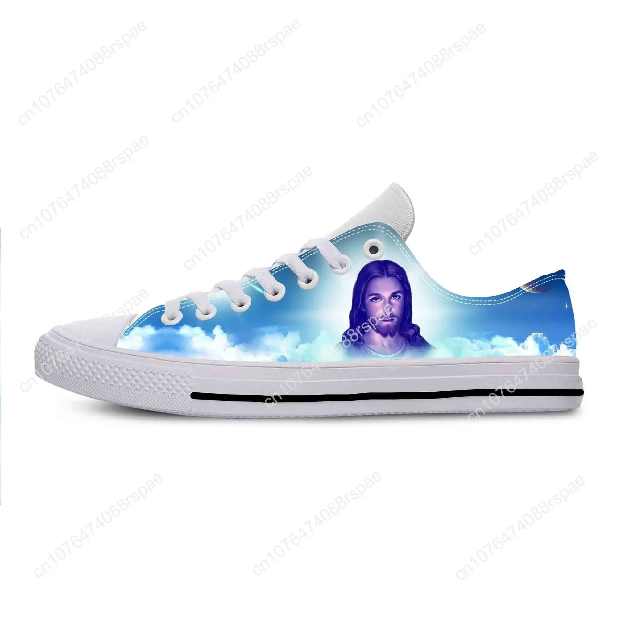 Gesù cristo croce cristiana dio fede religione scarpe di stoffa Casual Low Top comode e traspiranti stampa 3D uomo donna Sneakers