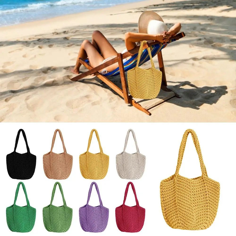 

Y2K Shoulder Handbags Mesh Knit Bag Fairycore Hobo Bag Crochet Tote Bag Fairy Grunge Tote Bags Beach Bag