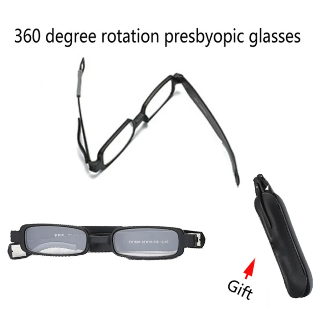 

Hot Sale Clara Vida Folding Reading Glasses 360 Degree Rotation Foldable Men Women With Case +1 +1.5 +2 +2.5 +3 +3.5 +4