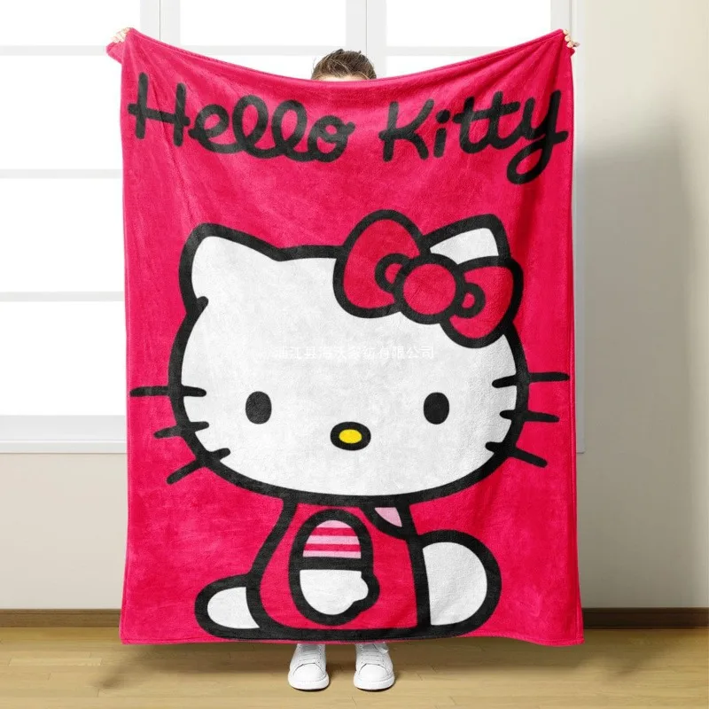 

Sanrio Hello Kitty Flannel Cartoon Printed Blanket Sofa Girl Office Nap Blanket Children's Birthday Holiday Gift Christmas Gift