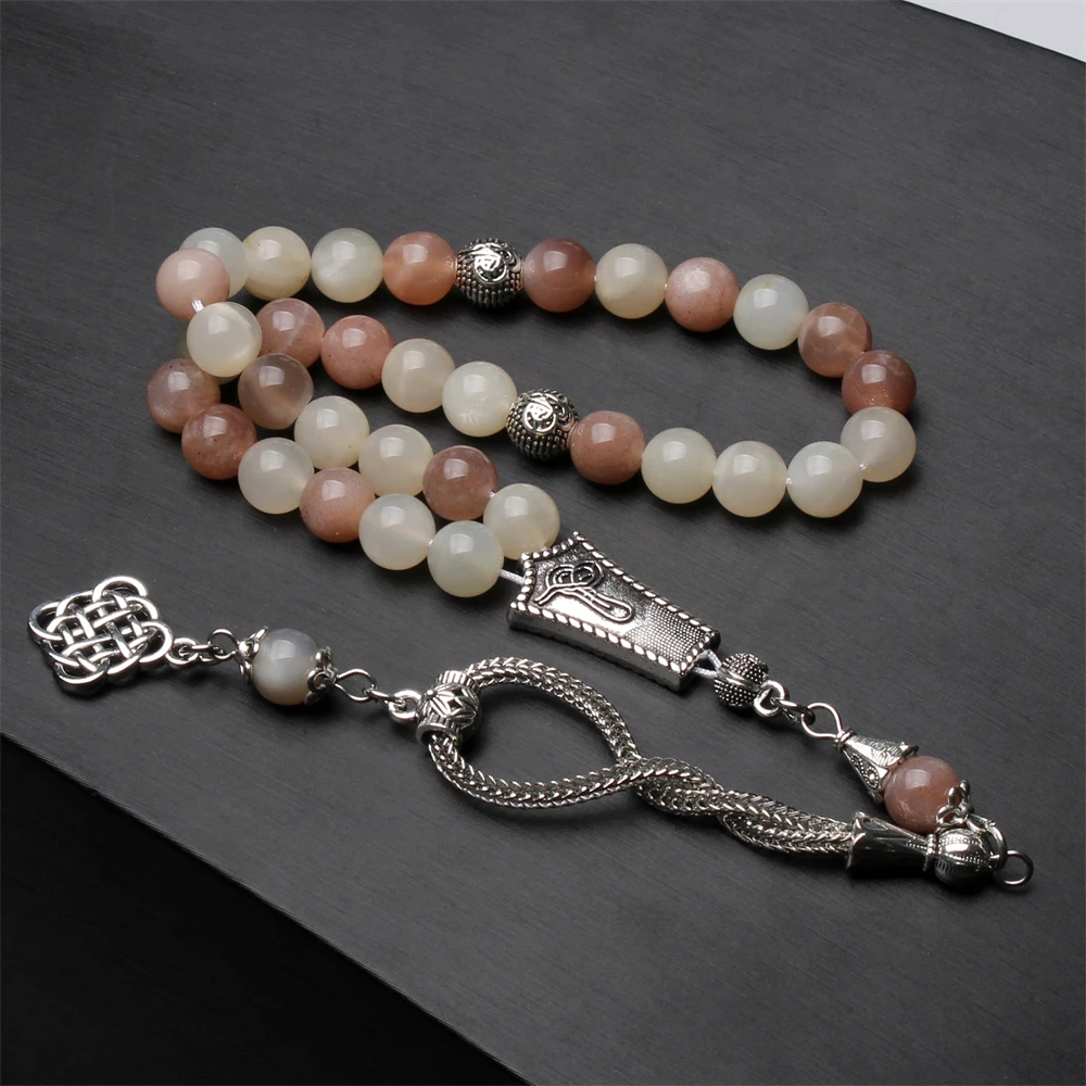 

Gemstone Tasbih natural sun stone islamic Rosary Muslim Prayer beads arabic misbaha bracelets Eid gift ramadan accessories