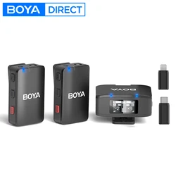 BOYA BOYAMIC-120 Wireless Lavalier Microphone with On-Board Recording for iPhone Android USB-C Devices Streaming Youtube Gaming