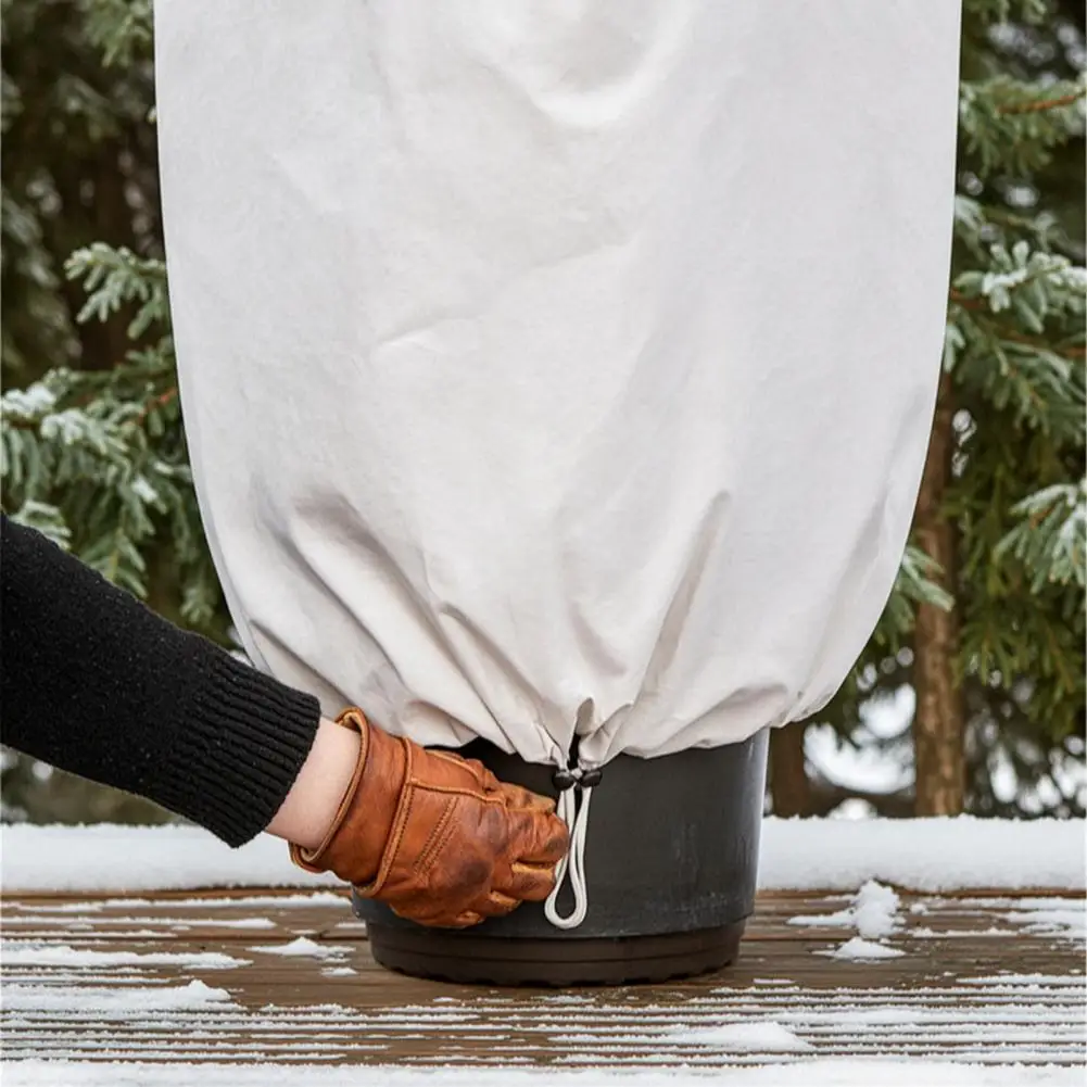 Garden Potted Plant Protector Plant Cover for Freeze Protection with Drawstring Zipper Winter Frost for Outdoor for Outdoor