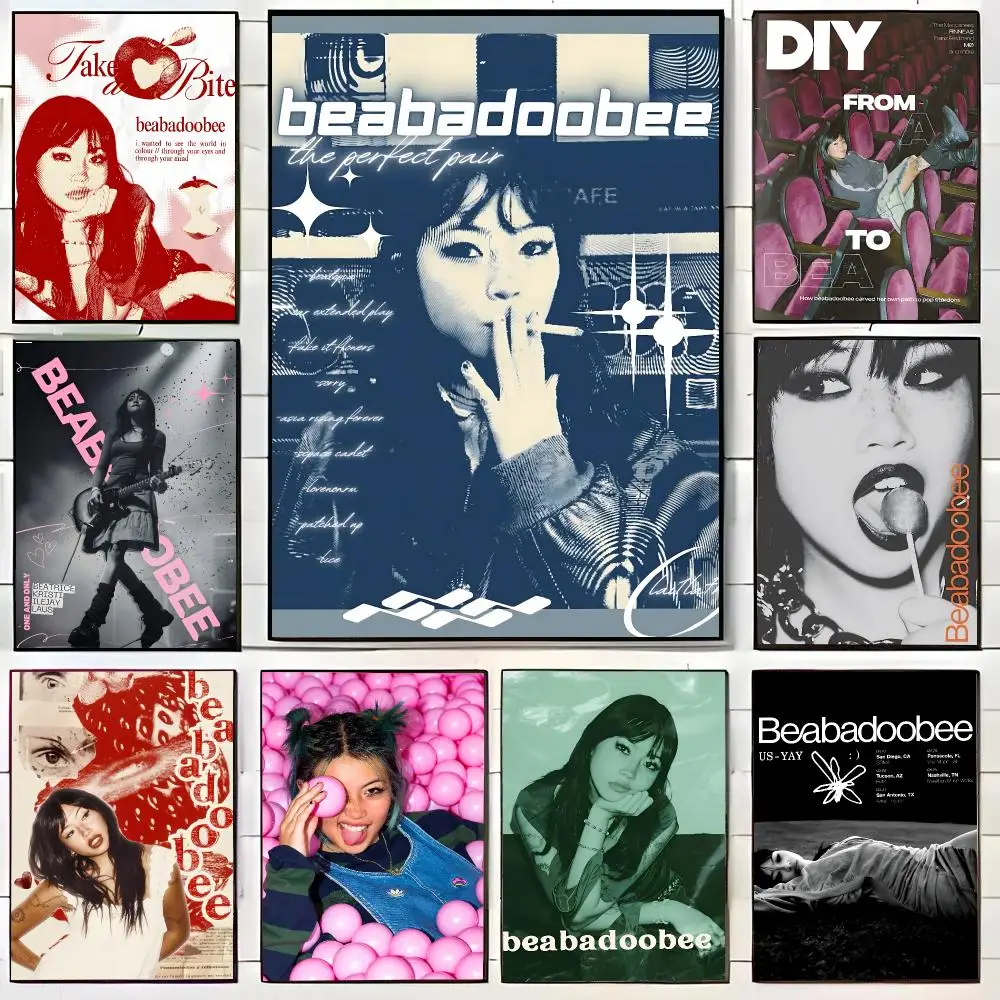 Hot Classic Singer B-Beabadoobee Poster HD Home Decor Sticky Wall Waterproof Home Living Room Bar Aesthetic Decor