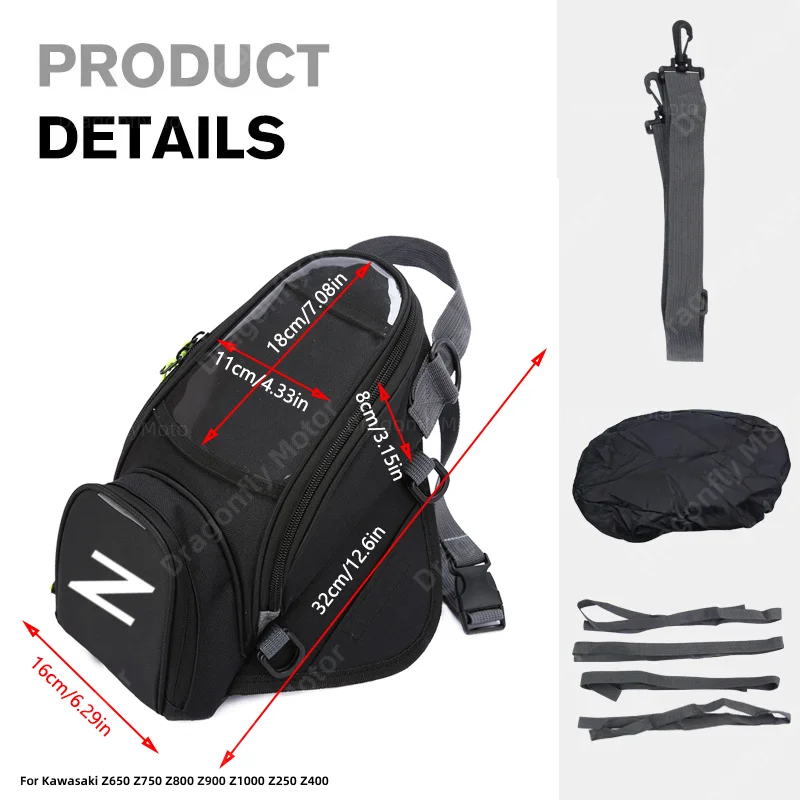 Motorcycle Fuel Bag Mobile Phone Navigation Tank For Kawasaki Z650 Z750 Z800 Z900 Z1000 Z250 Z400 Small Oil Reservoit Package