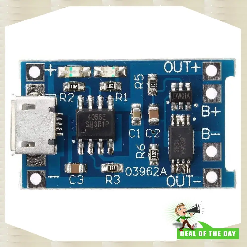 24-Hour Delivery 10Pcs 5V 1A 18650 Lithium Battery Charging Board TP4056 Lithium Battery Charging Board Micro-USB Charge Module