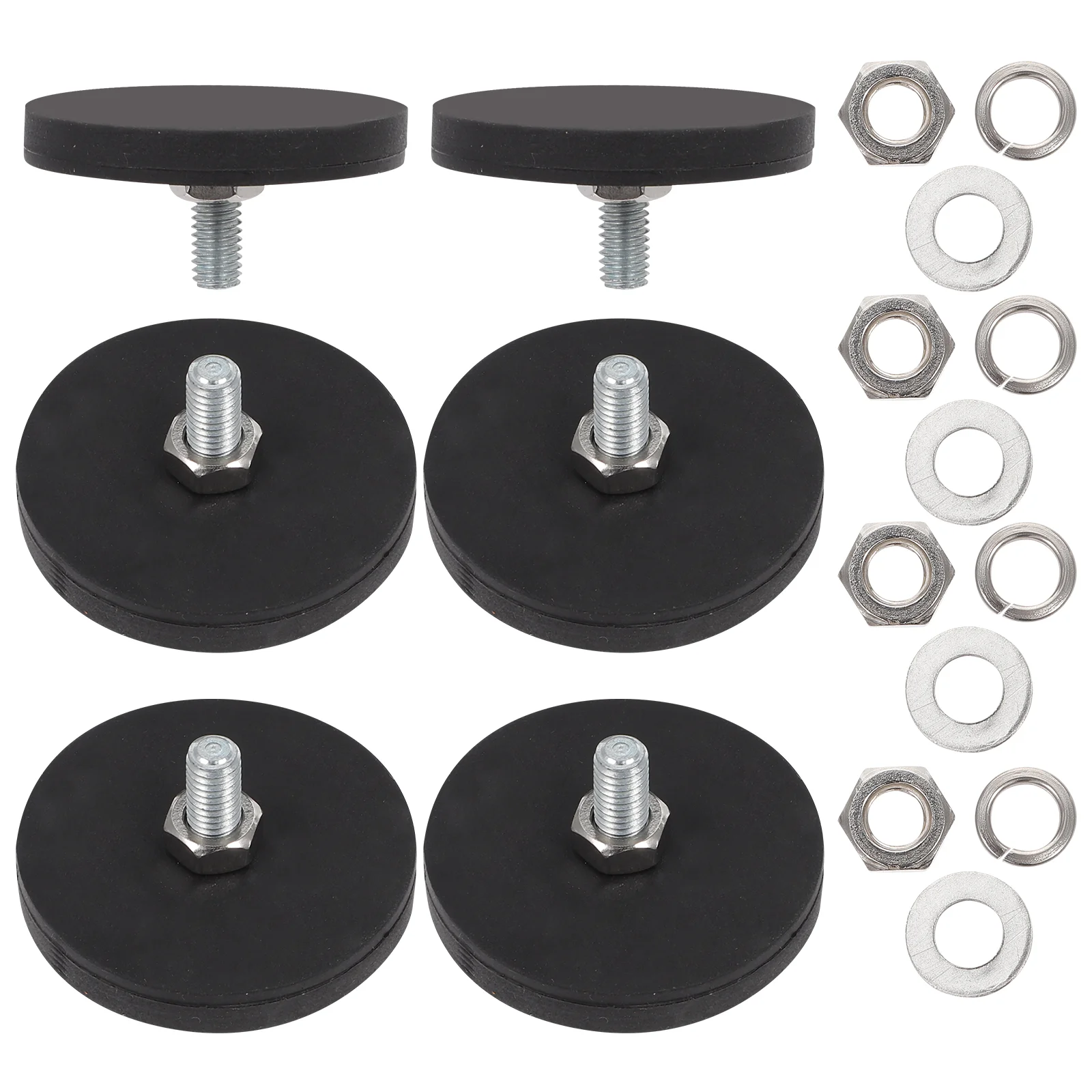 6PCS Rubber Coated Magnets for Car Roof Light Mounting Heavy Duty Magnetic Base Compatible Hardware Waterproof Wear