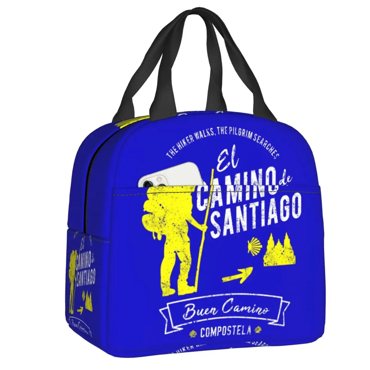 Bolsa de almuerzo personalizada Buen Camino De Santiago para mujer, fiambrera con aislamiento más fresco y cálido para la escuela de niños