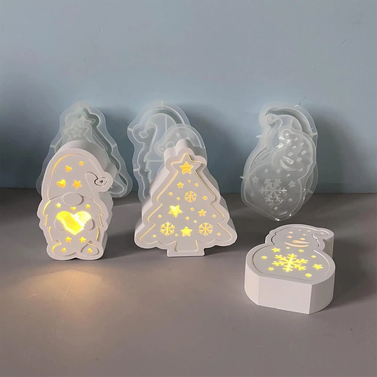 

Рождественские формы 3D гипсовые формы для орнаментов, набор форм для литья, художественное ремесло для центрального стола, украшение для комнаты, вечеринки, дома, ужина