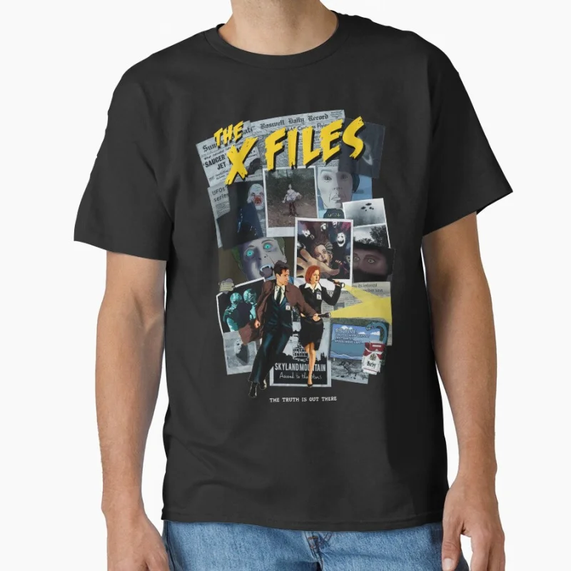 

THE TRUTH IS OUT THERE Retro Sci fi The X-Files Funny Alien Gift T shirt 100% cotton print tee Large size Tops Graphic Clothes