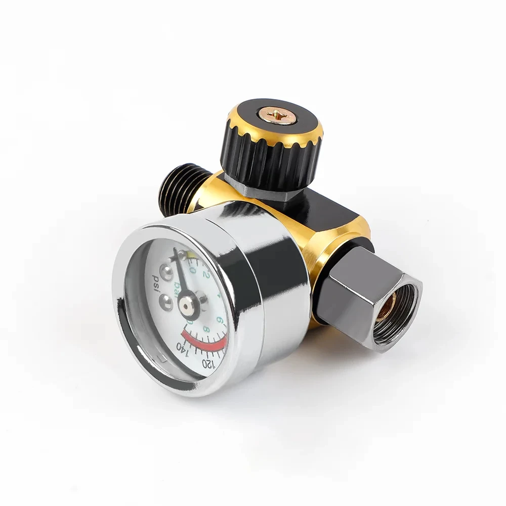 New Spray Paint Air Pressure Regulator 0-140PSI G1/4 Thread Pressure Gauge Pneumatic Tool Accessory Air Compressor for Air Too view 4