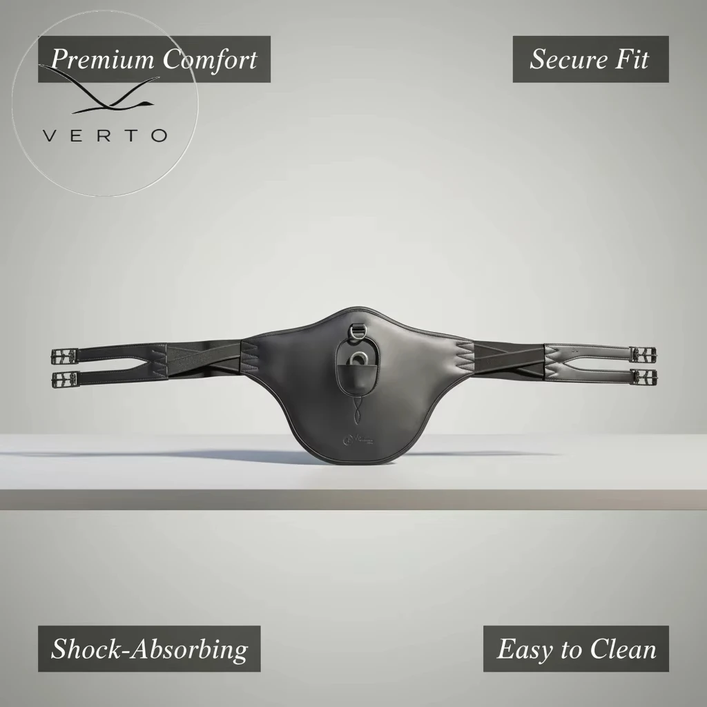 VERTO Professional Anatomical Horse Girth | Belly Guard Saddle Strap with Anti-Chafe Design for Jumping & Competition