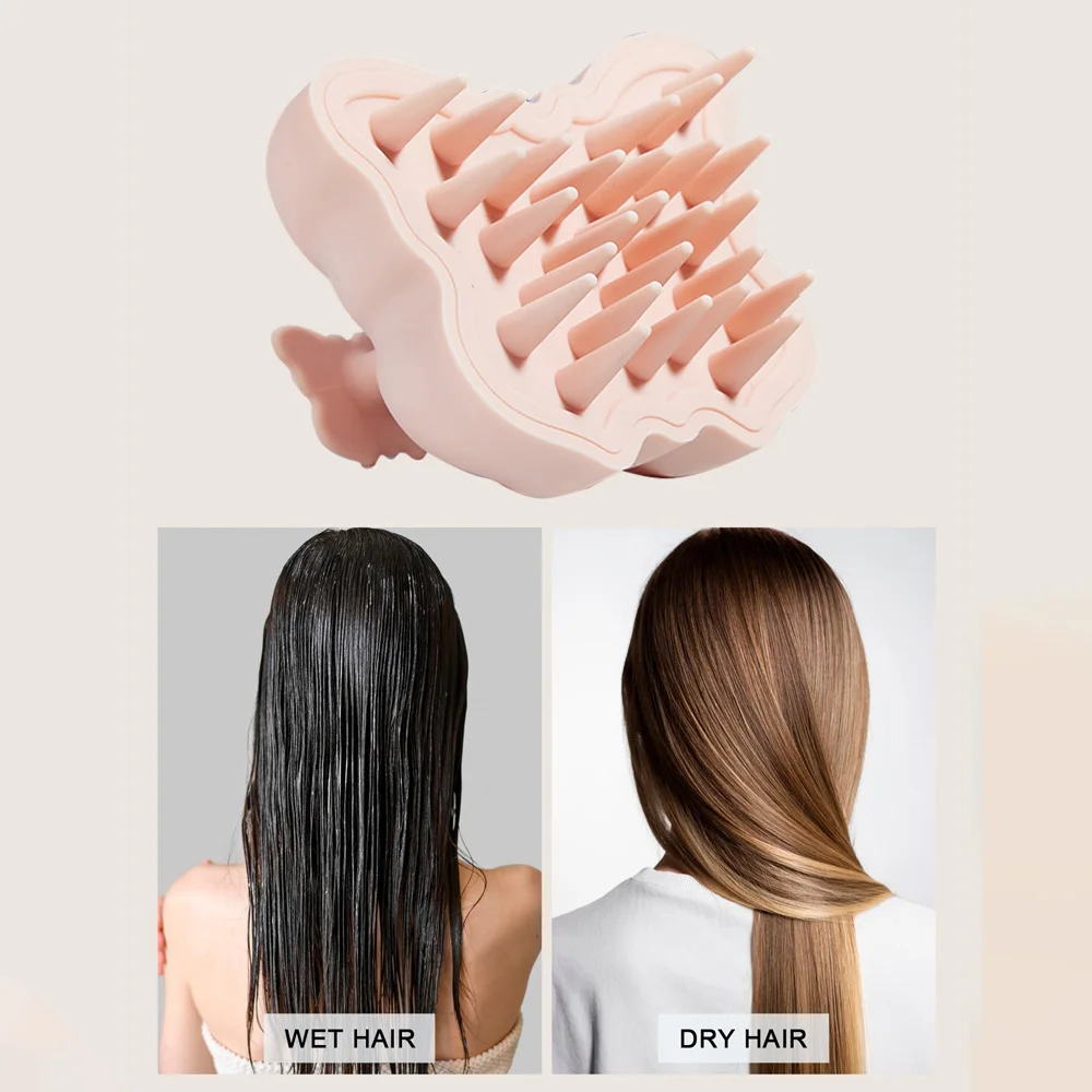 فرشاة غسيل الشعر من السيليكون، مدلك فروة الرأس على شكل فراشة، ناعمة ولطيفة للشامبو، أداة العناية بفروة الرأس #5