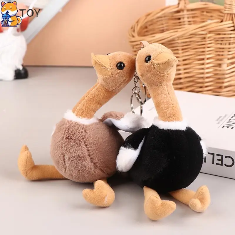 Cute Ostrich Plush Toy Cartoon Pendant Soft Stuffed Doll Keychain Backpack Car Bag Key Ring Decor Kid Gift